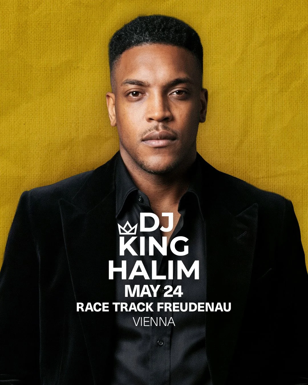 DJ King Halim Artwork für den 24. Mai am Race Track Freudenau